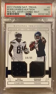 2017 National Treasures Deshaun Watson Mike Williams 4/99 Dual Jersey # PSA 9 - Picture 1 of 2