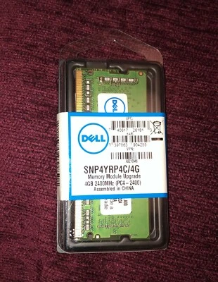 Dell 4GB RAM Module SODIMM 260-pin PC4 2400 MHz DDR4 SDRAM Non-ECC -SNP4YRP4C/4G - Image 1 of 3