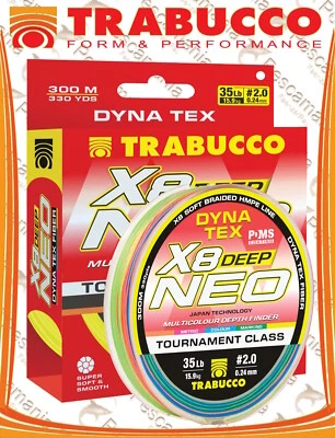 Trecciato Trabucco DYNA-TEX X8 MULTICOLOR fili multifibra 300mt High-Grade PE - Immagine 1 di 4