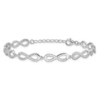 925 Sterling Silver Cubic Zirconia Cz Infinity Link 1 Inch Chain Bracelet