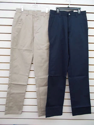 Teen Boys IZOD Uniform/Casual Khak Or Navy Flat Front Pants Sz 28X30 - 42X30 - Image 1 of 2