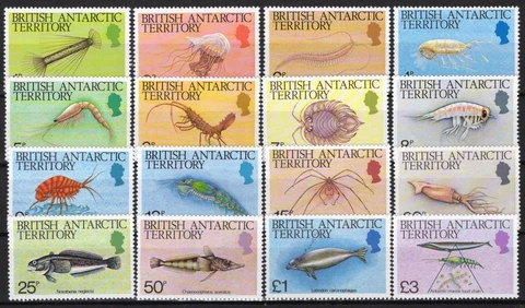 ZAYIX British Antarctic Territory 102-116 MNH Marine Life definitives 041123S23M Cover