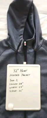 32 Degrees Heat Men's Full Zip Hooded Jacket, Blue, Size L - Image 1 of 4