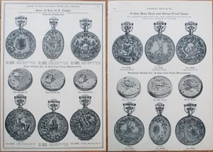 Taschenuhrengehäuse, Elgin/Waltham Ad/Print/Marshall Field 1893 Katalogseite - Bild 1 von 1