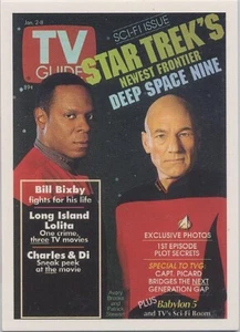 STAR TREK QUOTABLE DEEP SPACE NINE TV GUIDE INSERT TRADING CARD TV1 SISKO PICARD - Picture 1 of 2