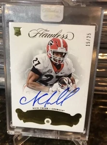 2018 NICK CHUBB RC IMPECCABILE DIAMANTE AUTO COLLEGIALE 15/25 BROWNS ROOKIE - Foto 1 di 7