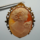 Broche/pendentif caméo vintage rempli d'or 12 carats - 12 grammes - A1881
