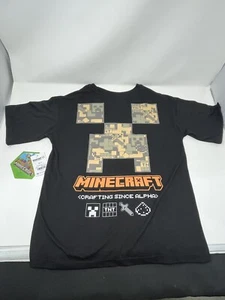 Minecraft Boys T Shirt Size 10/ 12 Large Black Crafting Since Creeper MAD ENGINE - Picture 1 of 8