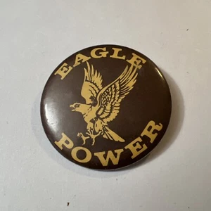 Eagle Power High School Button Pin Pinback Vintage 1970s 1980s - Picture 1 of 3
