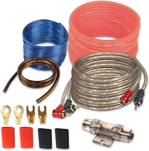 6 Gauge Car Audio Wiring Kit with Fuse for Stereo Subwoofer Installation - Picture 1 of 12