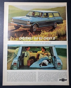 1962 Chevrolet Chevy II '63 Nova Station Wagon Automobil Blaudruck Anzeige - Bild 1 von 2