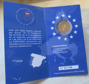 Spanien 2023 -  2 Euro GM  "Spanischer EU Ratsvorsitz"  in Faltkarte , PP/Proof