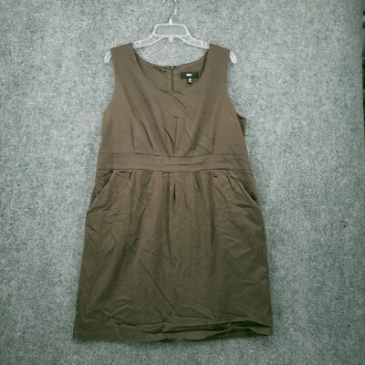 Vestido Mossimo Para Mujer 18 Plus Marrón Algodón Mini Tanque Plisado Elastizado Forrado Informal Foto 1 de 4