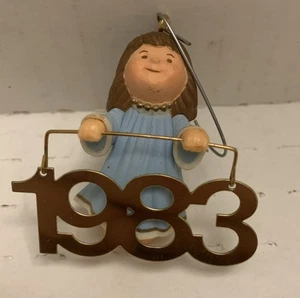 Punze Ornament 1983 Engel Bote Messing vergoldet Banner  - Bild 1 von 6