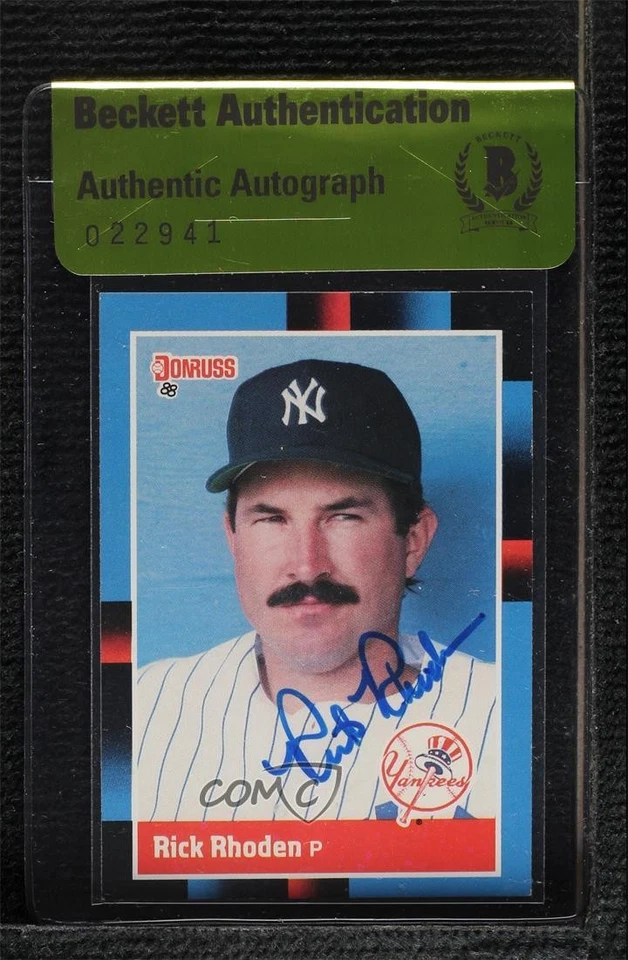 BAS 1988 Donruss Rick Rhoden #128 Beckett Auth Sticker Auto - Image 1 of 2