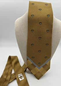 Versace Gold klassische Seidenkrawatte Italien Medusa - Bild 1 von 6