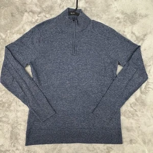 Smartwool Sweater Mens Small Blue Sparwood 1/2 Zip Merino Wool Blend Minimalist - Picture 1 of 6