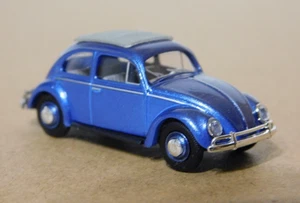 Busch 52996 1/87 VW Oval Window 1955 Beetle Export W/Sunroof Metallic Blue NIB - Picture 1 of 5
