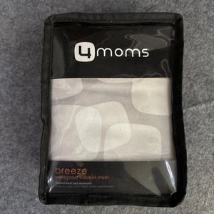 4moms Breeze Playard Waterproof Bassinet Sheet Gray White Squares - Picture 1 of 2