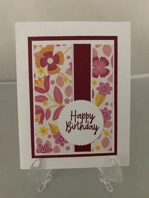 Kit de tarjetas de estampado conjunto de 4 tarjetas "Feliz cumpleaños" #C1 Rich Razzleberry Foto 1 de 2