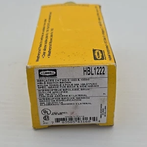 HBL1222 Hubbell Nylon Toggle 2 Pole 20A 120-277VAC **New in Box** - Picture 1 of 1