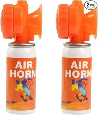 2 Super Loud Mini Air Horn Can Emergency Hand Held Compressed Boat Horns Boating - Image 1 of 4