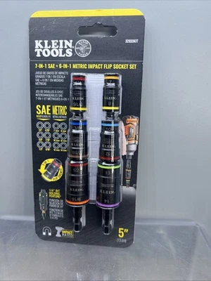 KLEIN TOOLS 32933KIT 7 In 1 IMPACT FLIP SOCKET SETS SAE + 6 IN 1 METRIC - Image 1 of 4