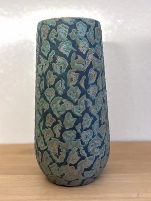Edle Mica Terrakotta Vase Türkis/Blau/Kupfer  H ca. 36 cm HANDMADE Wie Neu - Bild 1 von 4
