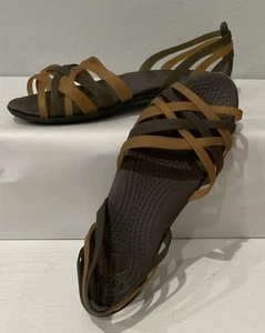 Crocs Isabella Huarache Damengröße 9 Sandalen flache Riemchen braun - Bild 1 von 11