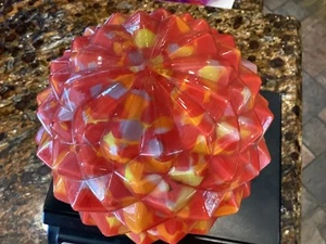 End Of Day Spatter Czech Glass Lamp Shade Globe Starburst - Picture 1 of 5