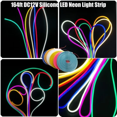 Tira de luces LED de neón de silicona 164 pies 12 V impermeable barco coche hogar bar fiesta decoración Foto 1 de 4