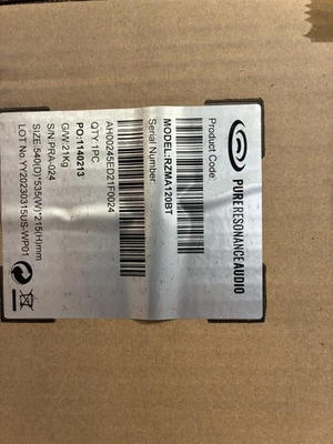 Pure Resonance Audio RMA120BT Bluetooth 120W Rack Mixer Amplifier - Image 1 of 2