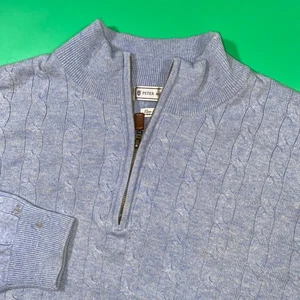 Peter Millar XXL Luxe Blend Zopfmuster Quarter Zip Pullover Sweater Herren - Bild 1 von 8