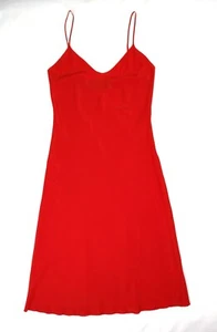 Realizzazione Abito Par Slip Taglia S Midi 100% Seta Rosso Cinturino Regolabile - Foto 1 di 7
