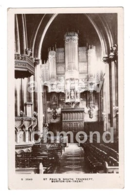 Burton On Trent Postcard St Pauls Church South Transept Staffordshire Real Photo - Image 1 of 2