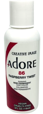 Color de cabello semipermanente Adore # 86 Raspberry Twist 4 fl oz Foto 1 de 4