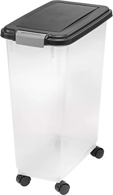 IRIS Airtight Pet Food Container For Dry Pet Food Seed 47qt/35lbs Storage-Black - image 1 of 4