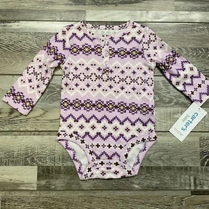 Carter’s Nordic Pattern Long Sleeve Bodysuit 3 Months NWT - Picture 1 of 3
