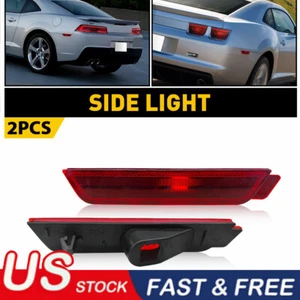 Rear Bumper Side Marker Light Red Lens Reflector Set For 2010-15 Chevy Camaro US - Picture 1 of 11