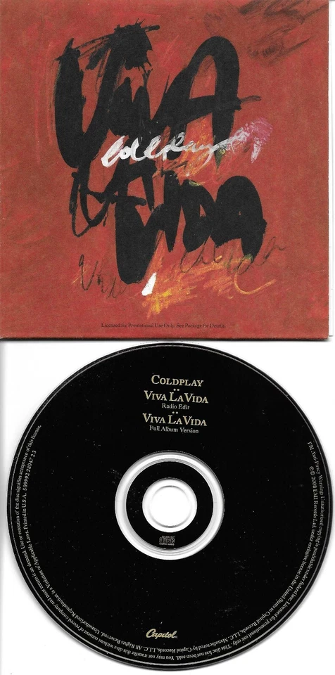 COLDPLAY Viva La Vida 2TRX w/ RADIO EDIT USA 2008 Card Sleeve PROMO DJ CD single - Image 1 of 1