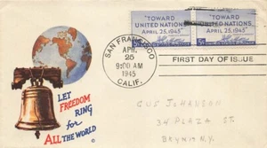 928 5c CONFERENCIA DE LA ONU - Minkus Segunda Guerra Mundial Patriótico - Let Freedom Ring - Imagen 1 de 1