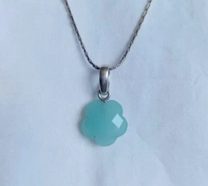 Aqua Chalcedony Handmade Pendant 925 Sterling Silver Aqua Chalcedony Jewelry Gif - Picture 1 of 7