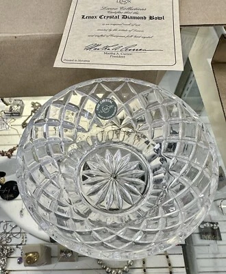 NEW IN BOX Lenox Crystal Diamond Bowl, Made in Czech Republic Full Lead Crystal - Image 1 of 4