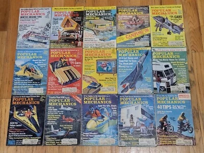 Lot of 15 1969 1970 1971 Vintage Popular Mechanics Magazines - Image 1 of 4