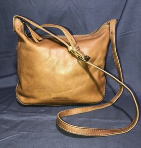 American Leather Company Saddle hellbraune Leder Umhängetasche Leder Handtasche - Bild 1 von 13