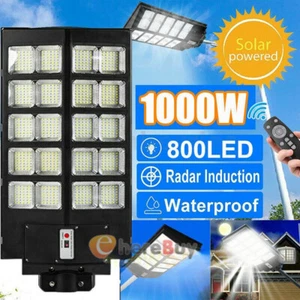 1000W LED Solar Street Wall Light PIR Motion Sensor Security Outdoor Garden Lamp - Picture 1 of 14