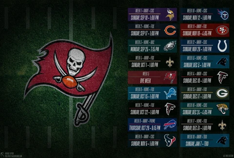 The Tampa Bay Buccaneers 2023 Regular Season Schedule Poster Multiple sizes Cover