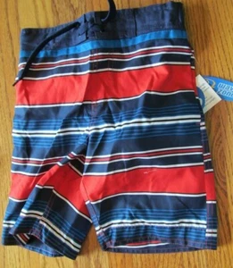 Traje de baño/baúles rojos, blancos y azules a rayas ~ Niños Talla XS (4-5) ~ NUEVO con etiquetas - Imagen 1 de 1