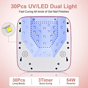 Cordless UV Nail Lamp, 54W Rechargeable UV Light for Gel Nails, Nail Dryer wi... - Picture 1 of 6