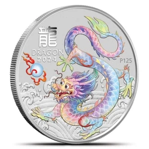 2024 Australia 1/2 oz Silver PINK DRAGON ***RARE ORIGINAL SILVER COIN*** - Picture 1 of 2